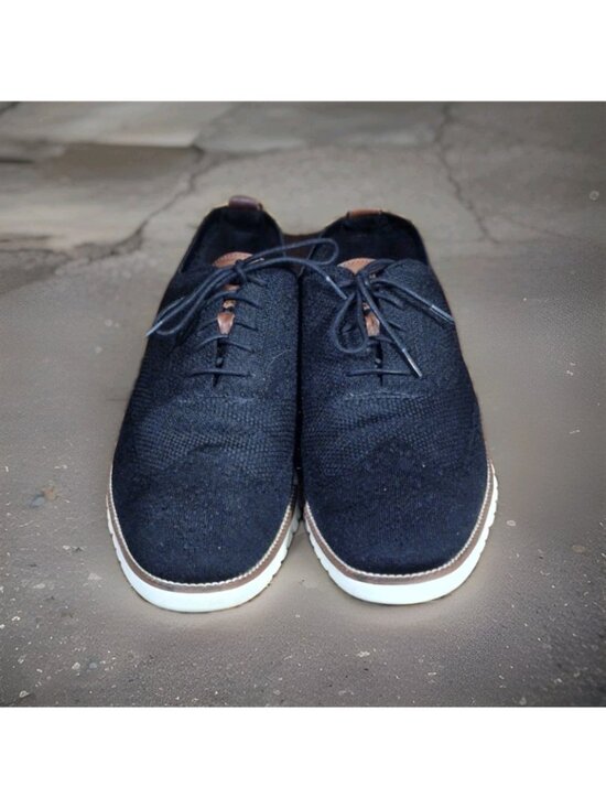 Cole Haan Zerogrand Stitchlite Wingtip Oxford Black Knit Shoes Men\'s Size 15 main image 6